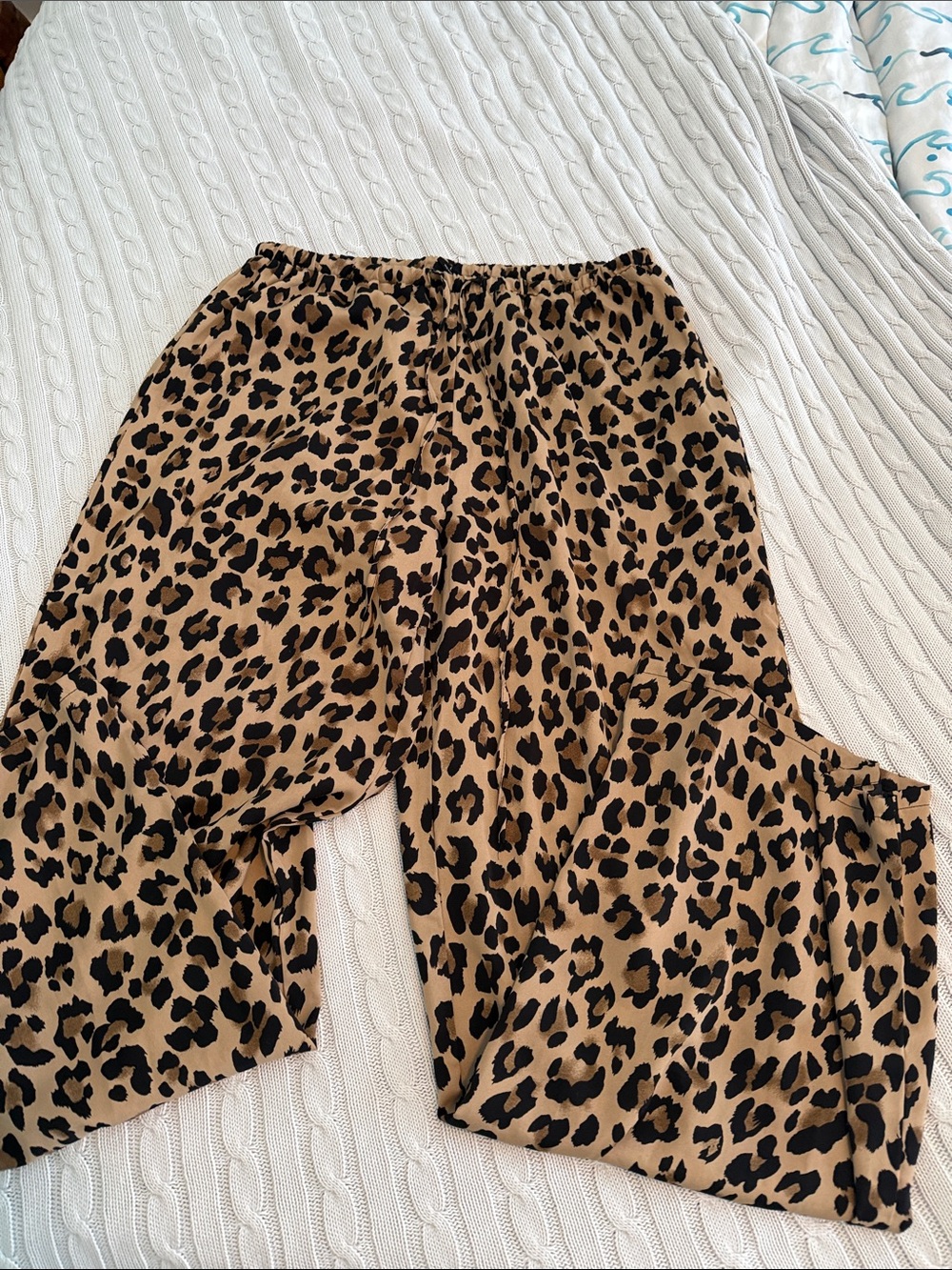 PacSun Leopard Print Wide Leg Pants - Black & Tan